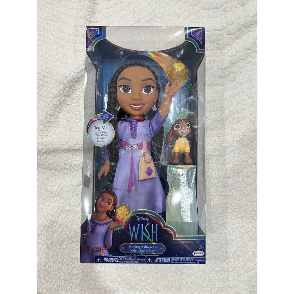 Disney Wish Singing Asha 14" Doll with Valentino & Star‎ Figures 20 Phrases NIB